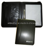 Removable Ring Binder Bound Leather Conference Presentation Folder with Notepad