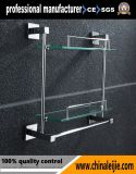 High Quality Bathroom Accessories Wall Mounted Double Glass Shelf