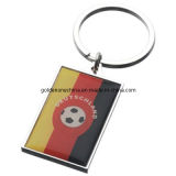 Promotion Rectangle Metal Keyring with Epoxy Dome Logo