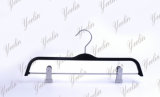 Laminated Style Plastic Hanger with Metal Clips Wholesale, Pant /Trousers Hanger (YLWD33712-BLKS1)
