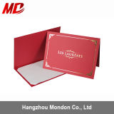 Red Paper Certificate Holders with Four Cut Slits -Tent Style