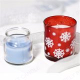 Glass Jar Candle for Christmas with Snow