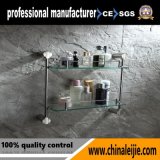 Elegant Stainless Steel Double Layer Glass Shelf (LJ55014)