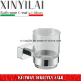 Brief One Tumbler Holder with Glass Cup for Bathroom Accessory