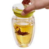 Borosilicat Glass Double Wall Glass Tea Cup with Infuser