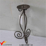 Scrolled Rustic Shabby Small Metal Candle Stand