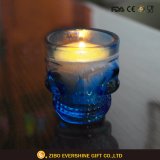 Skull Shape Glass Candle Holder as Home Decoration