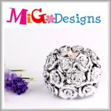 Novelty Silver Ceramic Handmade Flower Shaped Decorative Candle Holder