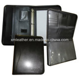 Custom Business Leather Document Folder with Metal Ring