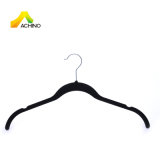 Achino Black Velvet Coat Hanger with U Notched Arm