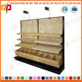 Single Side Steel and Wood Supermarket Display Stand Shelf (ZHs652)