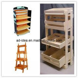 Wooded Display Stand, Flooring Display Rack, MDF Display Shelf (AD-130501)