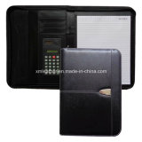 Office Black Leather Junior Padfolio with Pockets