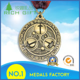 Custom Gold Award Metal Sport Medal with Ribbon