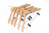 New Fashion Gold Wooden Clothes Hanger with Clips