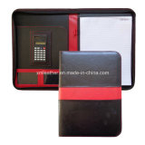 Simple Design PU Leather Pad Folio with Calculator