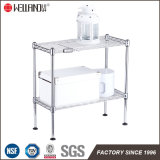 DIY 2 Tiers Household Chrome Metal Mini Table Kitchen Shelf Rack