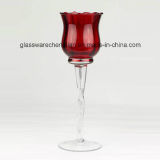 Original Red Color Glass Hurricane Candle Holders (ZT-059)