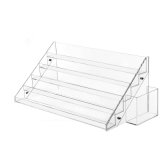 Clear Acrylic Nail Polish Rack Tabletop Display Stand with Brush Holder Cup