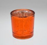 Orange Glass Candle Holder