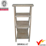 3 Tier Display Vintage Solid Wood Wide Ladder Shelf