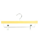 Wooden Pant Hanger with Clips, Wooden Trousers Hanger