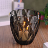 10oz Smoky Gray Glass Candle Holder