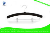 High Quality Velvet Covered Clothes Hanger with Clothes Peg (YLFBV006-S1)