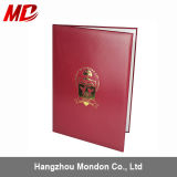 Maroon Leatherette Graduation Certificate Holder Four Satin Corners-Book Style