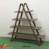 4 Tier Shelf Folding Wooden Ladder Display