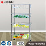 Multi-Functional Chrome Plate NSF Approved Metal Wire Kitchen Basket Rack Trolley with Nylon Wheels