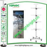 5 Tier Round Wire Display Rack with Hooks