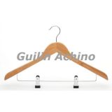 Natural Bamboo Suit Hanger with Clips (BCH121)