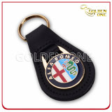 Personalized Corporate Gift PU Leather Key Chain with Enamel Logo