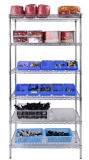 NSF Adjustable 6 Tiers Chrome Plated Factory Tool Organizer Metal Wire Shelving