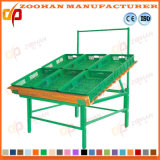 Metallic Slanted Store Supermarket Fruit and Vegetable Display Rack (Zhv57)