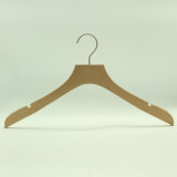 Natural Beech Wood Clothes Hanger, Top Clothes Hanger Anti-Slip Notch and Rubber