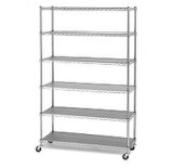 6 Layers Mobile Wire Shelving