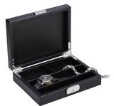Luxury Hotel Black Leather Jewelry Box Personalized