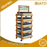 Pop up Wooden Storage Display Supermarket Rack for Drink