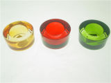 Round Clear Colorful Pressed Glass Tealight Candle Holder