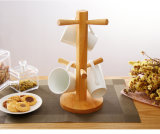 Hot Sale Kitchen Bamboo Wooden Drying Cup Rack