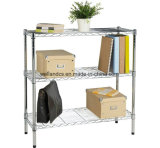 Office File Storage Chrome Plated 3 Layers Steel Wire Shelf Shelving Rack