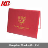 Grained Red Diploma Certificate Cover One Moire-Tent Style