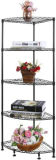 Multi-Function 5 Shelf Epoxy Coated Adjustable Home Livingroom Storage Metal Corner Rack