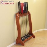 Custom Logo Solid Floor Eco-Wood Golf Products Display Rack for Specialty Stores
