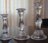 Transparent Twisted Lines Glass Candle Holders Candlestick