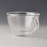 Borosilicate Double Wall Glass Cup with Handle