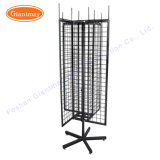 4 Sides Rotating Metal Wire Mesh Hanging Display Stands Trade Show