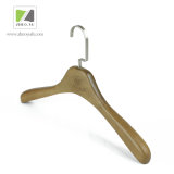 Lotus Wood Clothes Hanger with Black Nickel Flat-Square Hook